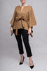 The Amelia Wool Poncho with Tie Belt  - Camel